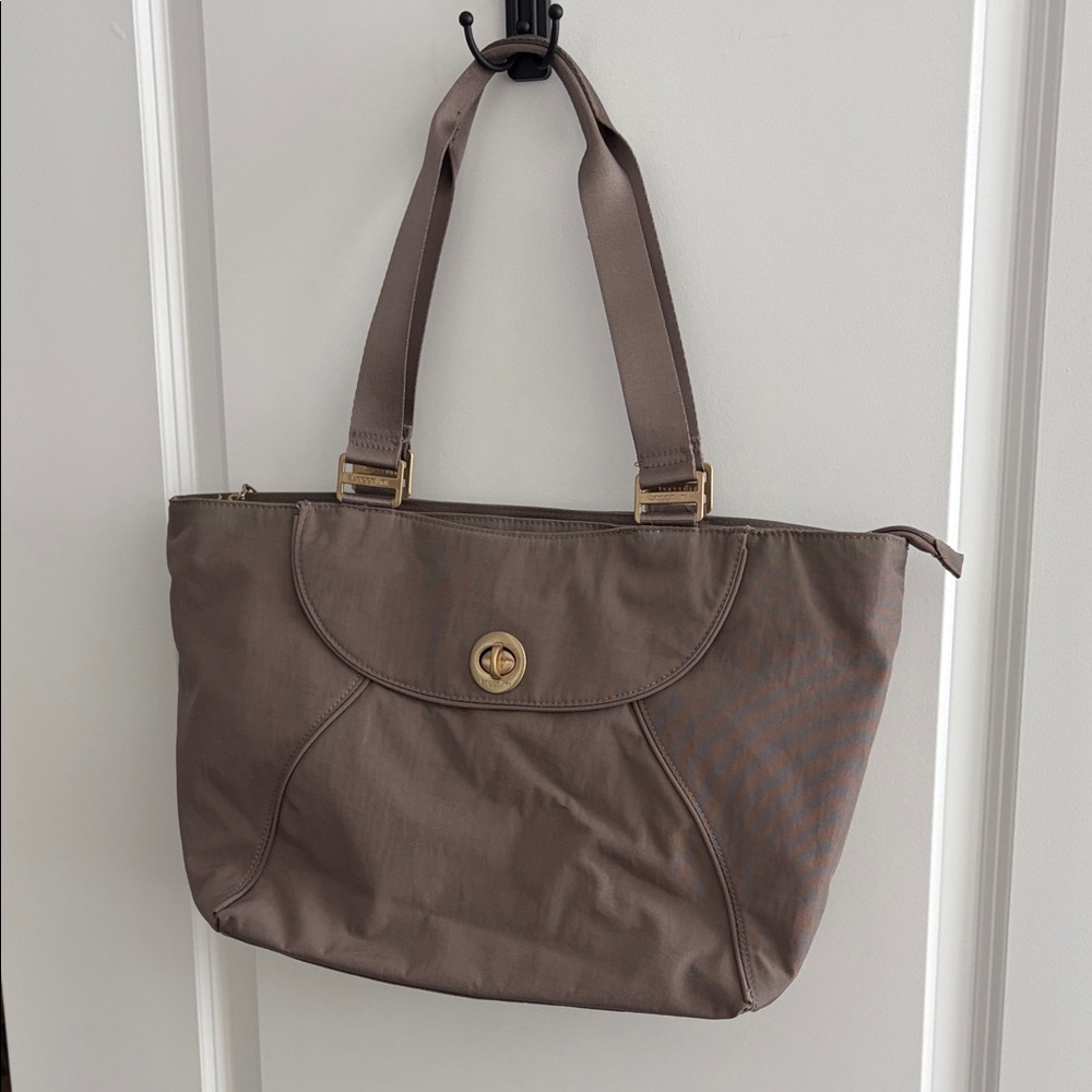 Baggalini Tote in Shimmering Taupe